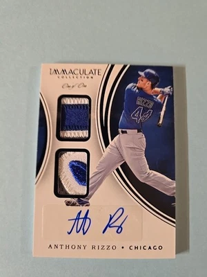 2016-17 Panini Immaculate Collection Dual Materials Autograph Anthony Rizzo 1/1 - Image 1 of 2