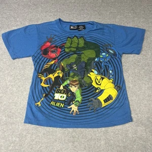 T-shirt vintage Ben 10 giovane taglia media (8) Alien Force Cartoon Network blu - Foto 1 di 10