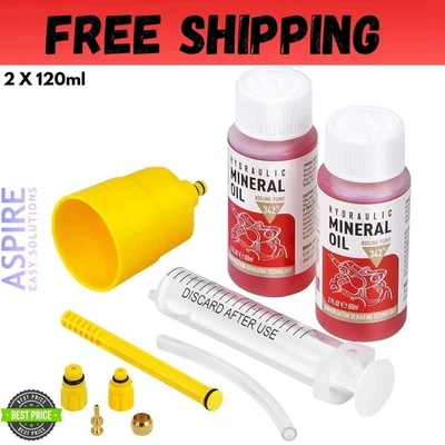 Kit de purga de frenos para frenos hidráulicos Shimano, aceite mineral líquido de frenos 120 ml... Foto 1 de 4