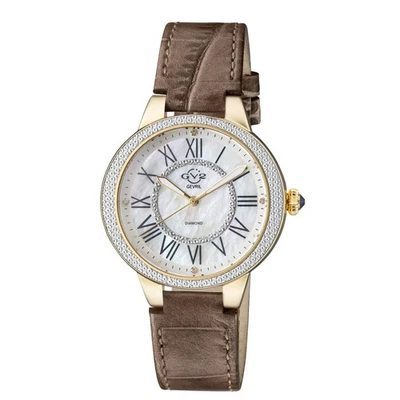 GV2 by Gevril Women's 9142-L8 Astor II White MOP Dial Swiss Quartz Diamond Watch - Image 1 of 4