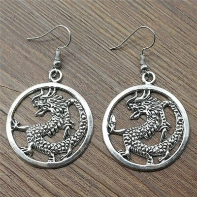 Orecchini DRAGO CINESE ciondolo 3.2 cm - Immagine 1 di 2