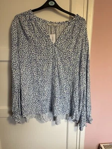 George blue loose fitting blouse size 26 new with tags - Picture 1 of 6
