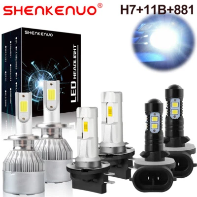 FOR HYUNDAI Santa Fe 2009-2013 LED Headlight High/Low Beam + Fog light bulbs Kit - Image 1 of 4