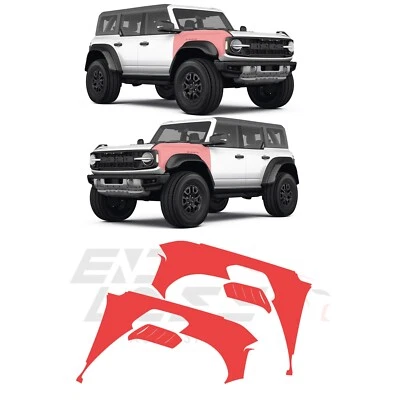 Sujetador transparente película protección pintura precortada Bronco Raptor SUV 2022-2024 GUARDABARROS PPF Foto 1 de 3