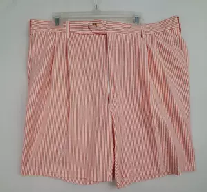 Berle Mens Seersucker Striped Shorts Size 38 Peach - Picture 1 of 9