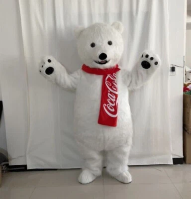 White Polar bear Mascot Costume Cosplay Party Dress Clothing Halloween Adults - Image 1 of 3
