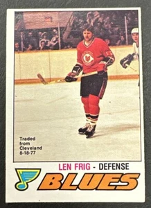 1977-78 O-Pee-Chee OPC Hockey - #384 Len Frig - St Louis Blues - Picture 1 of 2