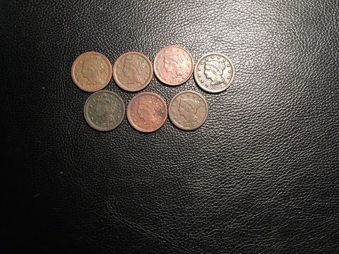7 Large Cents Starting At 1842 1849 Nicer Condition See Photos Cover