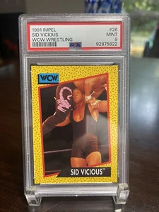 1991 Impel Sid Vicious #26 Psa Mint 9 🔥WCW Wrestling 🔥🇺🇸 - Picture 1 of 2