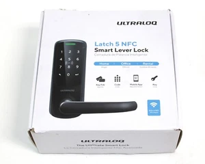 ULTRALOQ Latch 5 NFC Smart Door Lock w/ Built-in WiFi, NFC, Key Fob, Code, App, - Picture 1 of 15
