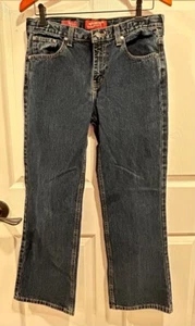 Arizona Bootcut Boys Jeans Dark Wash Denim size 16 Husky 100% cotton JC Penney - Picture 1 of 10