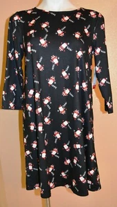 🎅 Christmas Santa Claus Dress Size SMALL New with Tag Party Black 3/4 Sleeve 🎅 - Picture 1 of 4