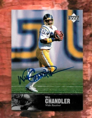 WES CHANDLER 1997 UPPER DECK SIGNATURE ON CARD AUTOGRAPH AUTO #AL-87 NFL CHARGER - Image 1 of 2