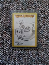 Wacky Packages ANS 10 Sketch Card OSCAR MORON signed By Joe Simko