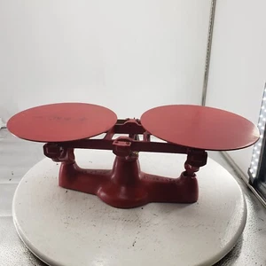 Penn Scale Vintage Brass Cast Iron Red Balance Beam Weigh Scale Red - Picture 1 of 24