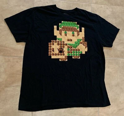 Legend of Zelda Loot Wear Pixelated Graphics Black Shirt 2XL NEW - Image 1 of 4