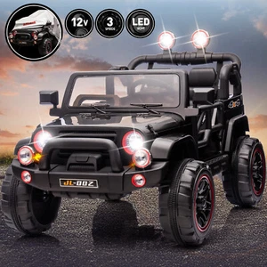 JOYLDIAS Black 12V Battery Kids Ride On Truck Car Toy w/ Remote,MP3,Lights,Cover - Picture 1 of 24
