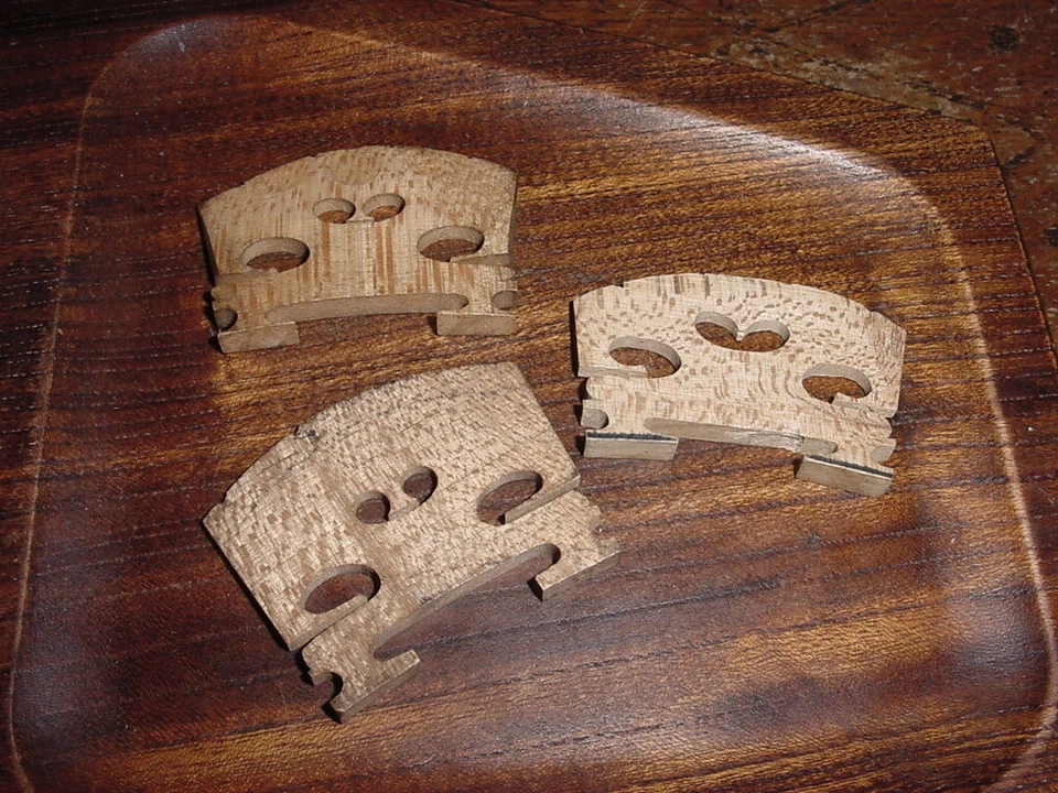 TRES PUENTES VIOLÍN USADOS VINTAGE S ANTIGUO "CURADO" c1900 GRAN PÁTINA SIN MARCA Foto 1 de 4