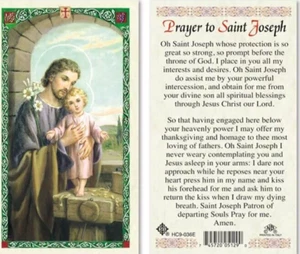ORACIÓN A SAN JOSÉ. TARJETA SAGRADA LAMINADA 5 POR PEDIDO. - Imagen 1 de 5