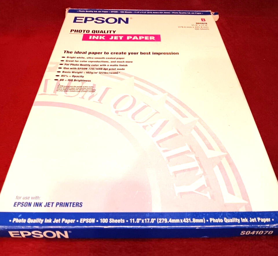 Epson S041070 Photo Quality Ink Jet Paper 11" X 17" Open Box Please Read - Image 1 of 4