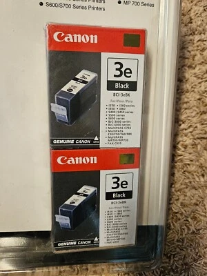 New Canon BCI-3e Two Black Ink Tanks Genuine Printer Cartridges 2003 - Image 1 of 4