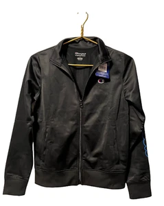 NWT Champion Black Full Zip Track Jacket Boys Large L w/ Blue Logo on Sleeve - Picture 1 of 7
