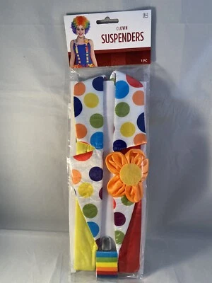 Tirantes de payaso arco iris a lunares talla única solapas de lunares disfraz de flores Foto 1 de 3