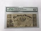 A&amp;O-$10 Graded PMG 63 ERROR-State Of Georgia 1865 Civil War Issue-Milledgeville for sale