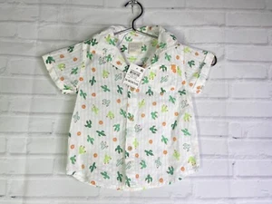 First Impressions Cotton Cactus Sun Button Up Short Sleeve Shirt Boys 24 Months - Picture 1 of 7