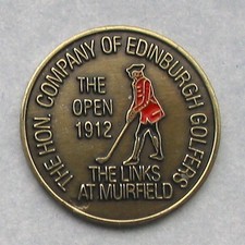 1912 Open Golf Championship Quality Hand Painted Embossed Ball Marker 1" Coin.