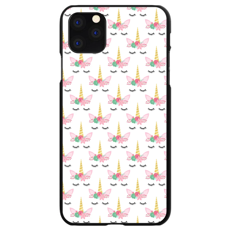 Hard Case Cover for iPhone / Samsung Galaxy Pastel Unicorn Pattern Pink Black - Image 1 of 1