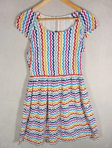 Cath Kidston Dress Womens Ric Rac Colourful Print 100% Cotton UK 8 Lined Cute - Picture 1 of 16