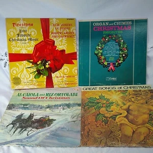 Lot 4 Vtg Christmas Vinyl Records 33rpm 12” LP Albums Firestone Chimes Caiola GY - Foto 1 di 11