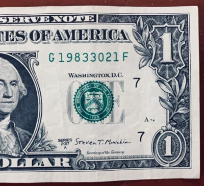 1983 March 21: Birthday Anniversary Note One Dollar Bill G 1983-3-021 F - Image 1 of 3
