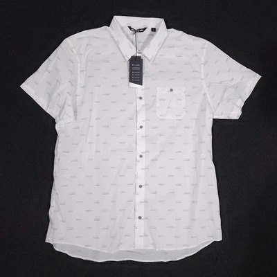 Travis Mathew Performance Shirt Mens 3XL White Geometric Button Up Stretch Golf - Image 1 of 4