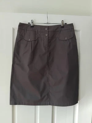 Sportscraft Straight Skirt Dark Grey Size 12 100% Cotton Pockets Work Knee Lengt - image 1 of 4