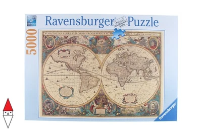 PUZZLE OGGETTI RAVENSBURGER CARTE GEOGRAFICHE ANTICO MAPPAMONDO 5000 PZ - Immagine 1 di 3