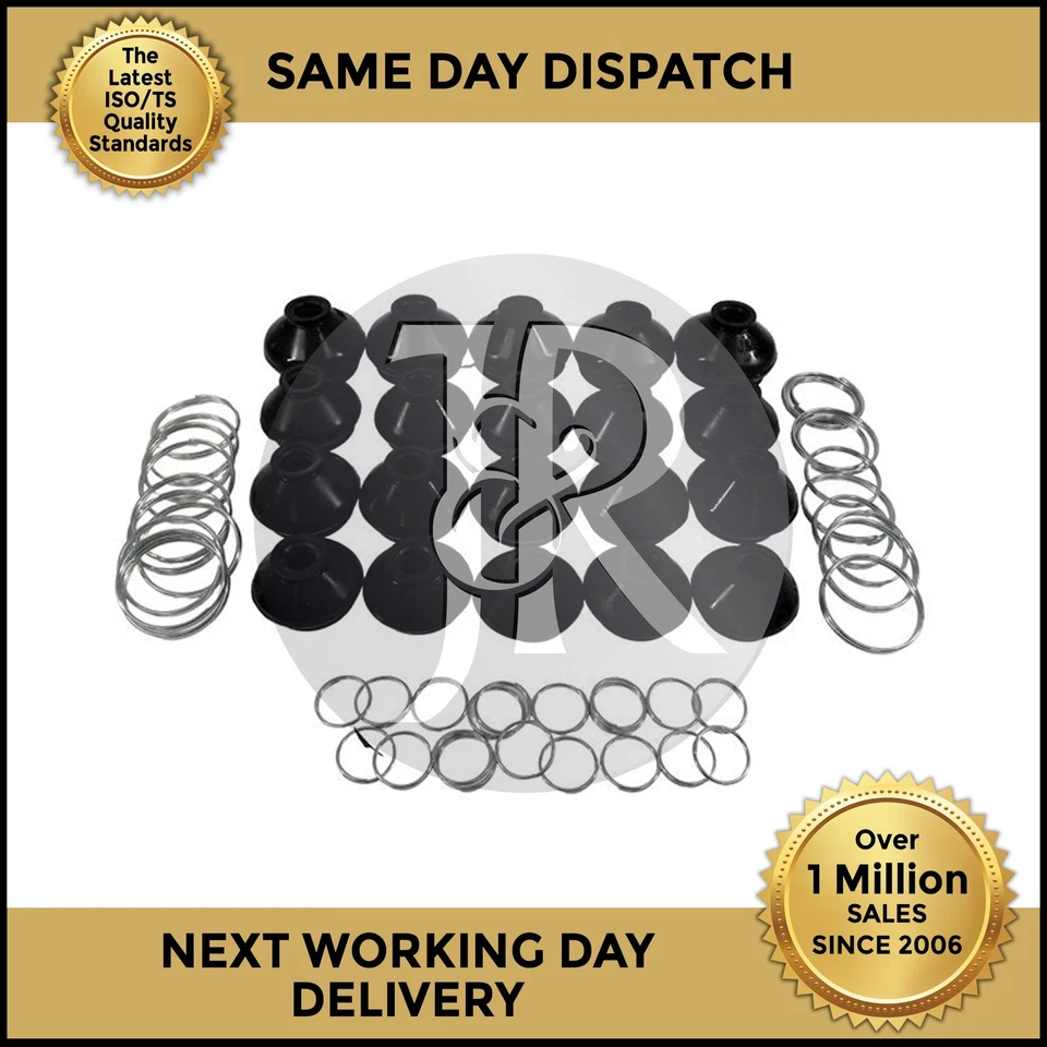 20x UNIVERSAL BALL JOINT TRACK ROD END RUBBER DUST COVER SET & METAL CLAMPS - Image 1 of 4