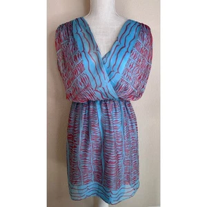 Bar III Womens Blue Red Sheath Dress Size Medium - Picture 1 of 8