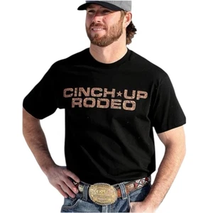 Camiseta Cinch Cinch Up Rodeo Negra Gráfica Western Para Hombre Pequeña Algodón - Imagen 1 de 5