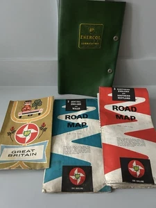 BP Vintage Road Maps X3 Great Britain BP Energol Lubrication Plastic Case - Picture 1 of 10