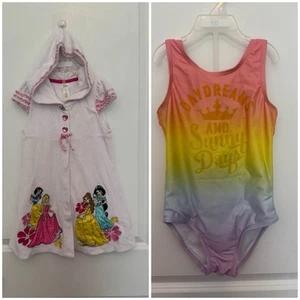 Girls Disney swim cover up and swim suit, size 5/6 - Picture 1 of 9