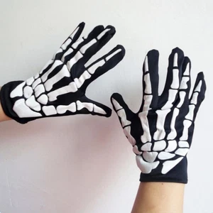  A Pair of Halloween Gloves Scary Skull Finger Ghost Paw Gloves Adult Gloves - Picture 1 of 11