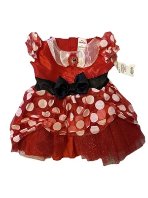 Disney Nuevo Con Etiquetas Niño Pequeño 2T Minnie Mouse Vestido Disfraz Lunares Brillo Halloween Foto 1 de 4