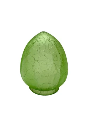 Pantalla de lámpara Art Deco globo bala vidrio craquelado uranio verde vintage Foto 1 de 4