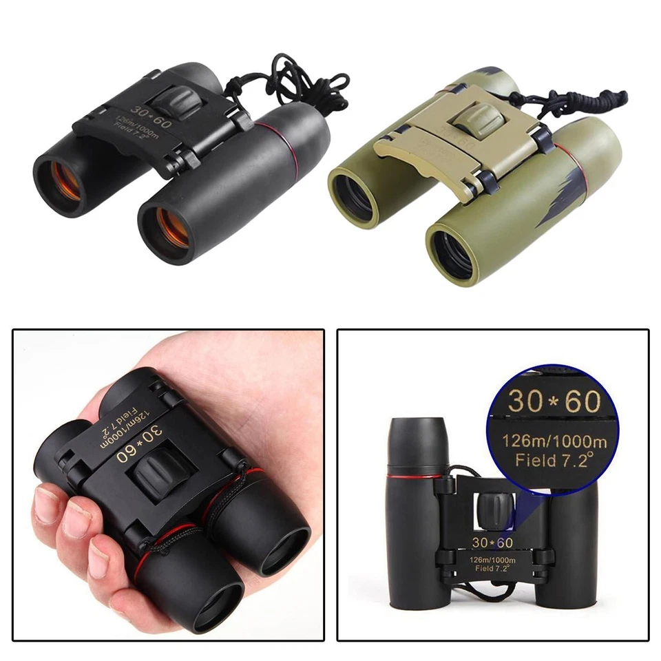 Foldable 30 x 60 Binoculars Long Range Outdoors Travel Telescope with Pouch - Image 1 of 1