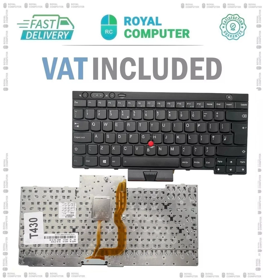 Teclado para Lenovo ThinkPad T430 T530 W530 X230 diseño Reino Unido 0C01913 04X1230 Foto 1 de 1