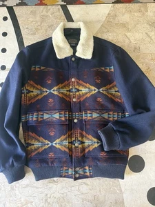 EUC Pendleton Trapper Peak Indian Print Wool Blend Bomber Style Jacket men's S - Picture 1 of 8