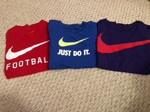 Lot Of 3 The Nike Tee Short Sleeve T-Shirt (Red, Blue, Purple) Boy’s Size Large - Picture 1 of 4