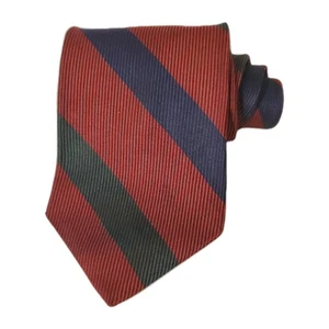 Nautica Tie Mens Silk Red Blue Green Striped Classic Neckwear Made Costa Rica - Picture 1 of 3